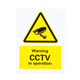 Plastic CCTV in Operation Warning Sign with Pre-Drilled Holes